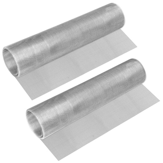 2 Rolls - 304 Stainless Steel Woven Wire Mesh, 20 Mesh Air Vent Mesh 12”x45”(31cm x 115cm) 1MM Hole Metal Mesh Sheet for Home and Garden, Animal Cage Net Mesh,Window Mesh