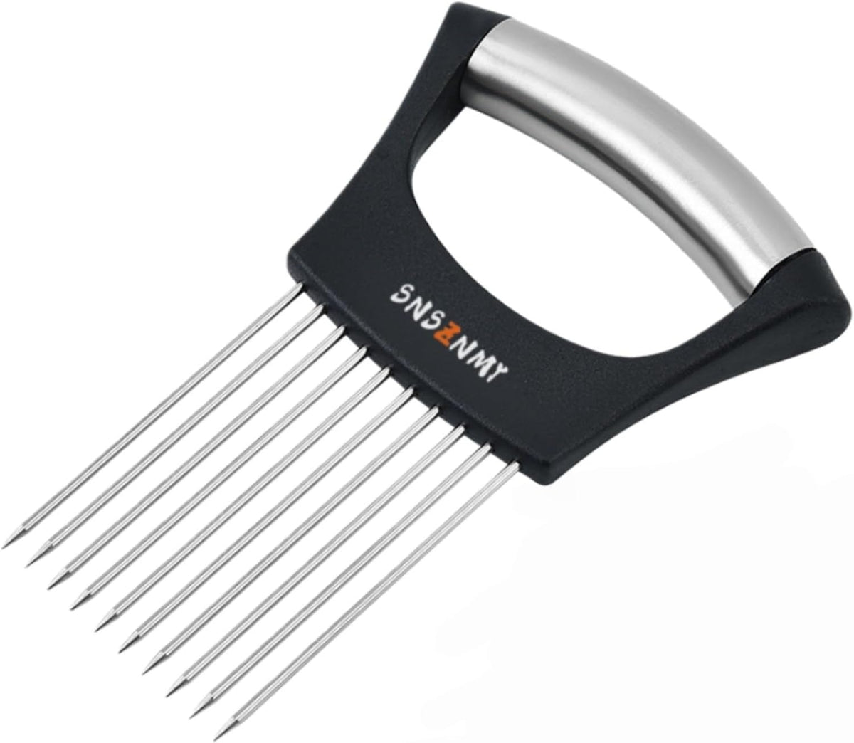 Onion Holder for Slicing, Upgrade Stainless Steel Onion Slicer Holder Lemon Slicer Vegetable Cutter, Assistant Tool for Slicing Fruit, Potato, Tomato and Meat