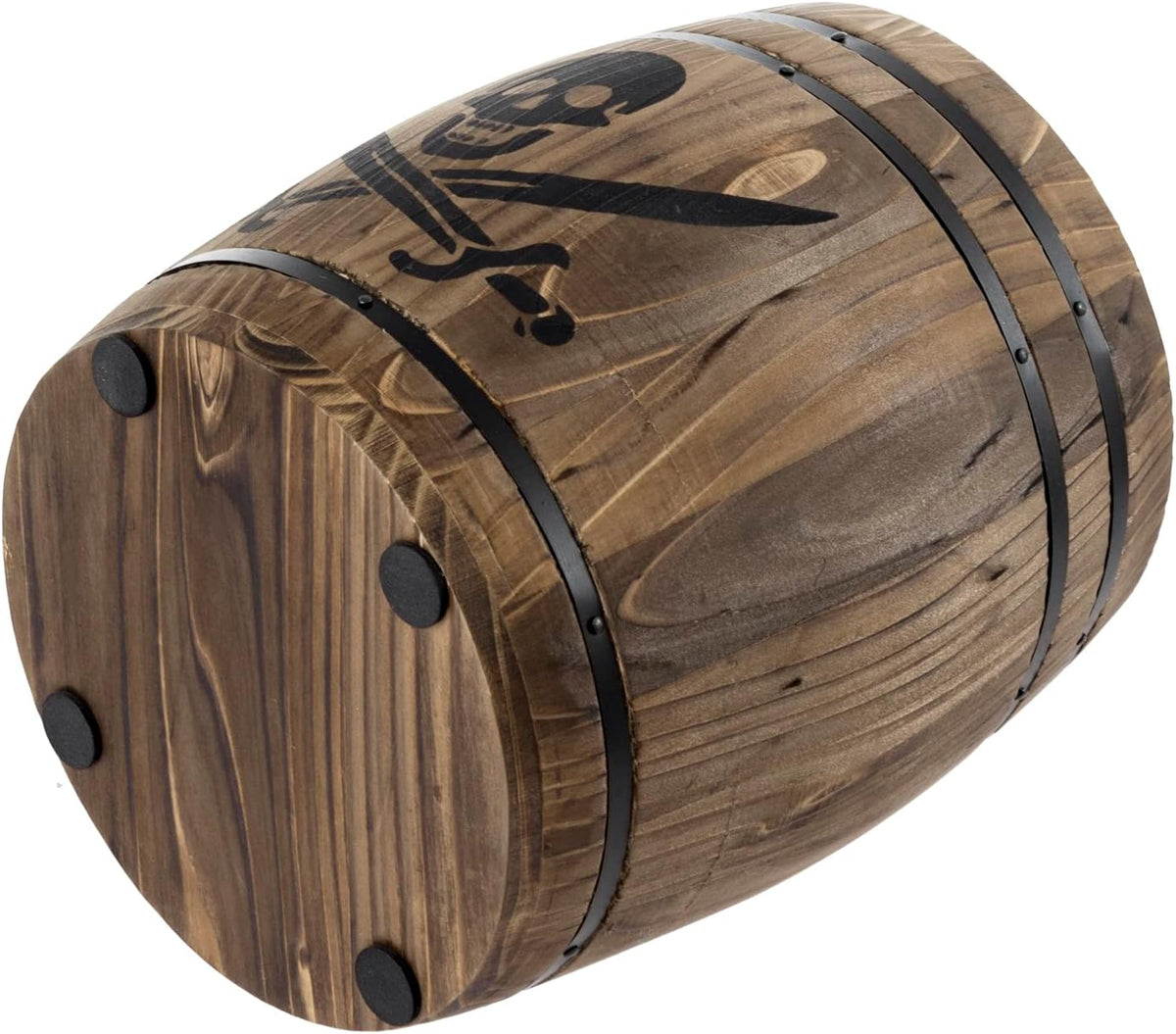 MyGift Wine Barrel Design Kitchen Utensil Crock, Vintage Rustic Burnt Wood Cooking Tool Holder | Vintage Farmhouse Style Cooking Tool Storage Holder for spatulas, spoons, whisks, and accessories, Countertop Organizer