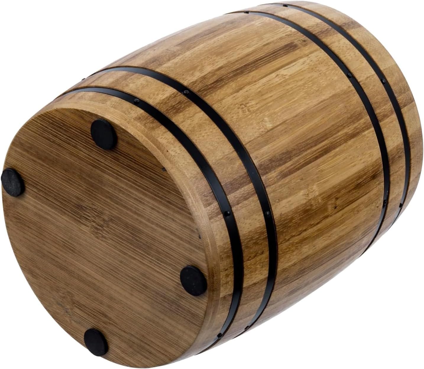 MyGift Wine Barrel Design Kitchen Utensil Crock, Vintage Rustic Burnt Wood Cooking Tool Holder | Vintage Farmhouse Style Cooking Tool Storage Holder for spatulas, spoons, whisks, and accessories, Countertop Organizer