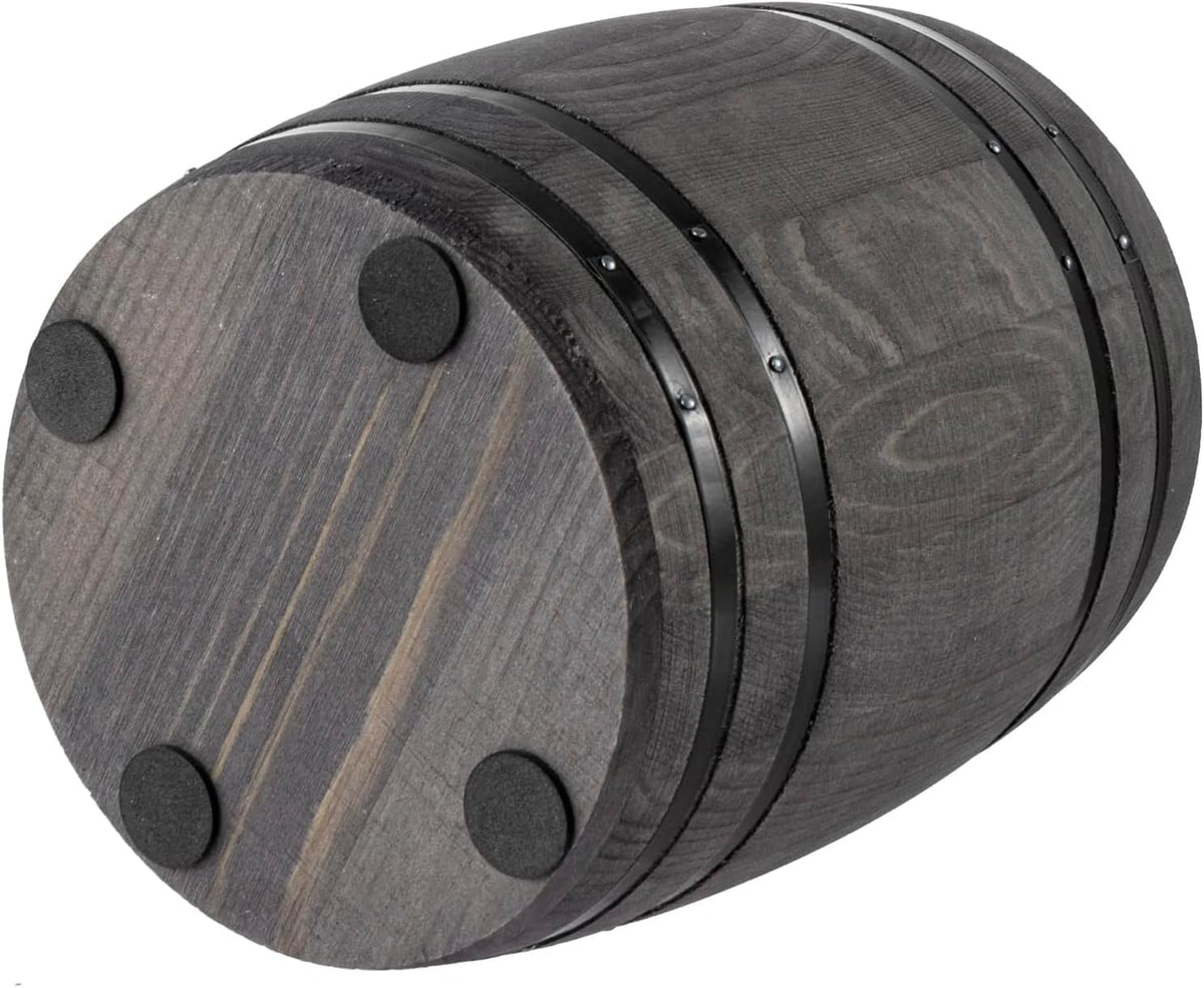MyGift Wine Barrel Design Kitchen Utensil Crock, Vintage Rustic Burnt Wood Cooking Tool Holder | Vintage Farmhouse Style Cooking Tool Storage Holder for spatulas, spoons, whisks, and accessories, Countertop Organizer