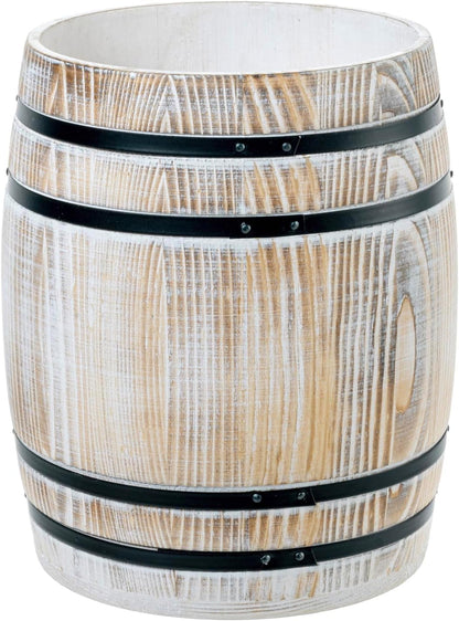 MyGift Wine Barrel Design Kitchen Utensil Crock, Vintage Rustic Burnt Wood Cooking Tool Holder | Vintage Farmhouse Style Cooking Tool Storage Holder for spatulas, spoons, whisks, and accessories, Countertop Organizer