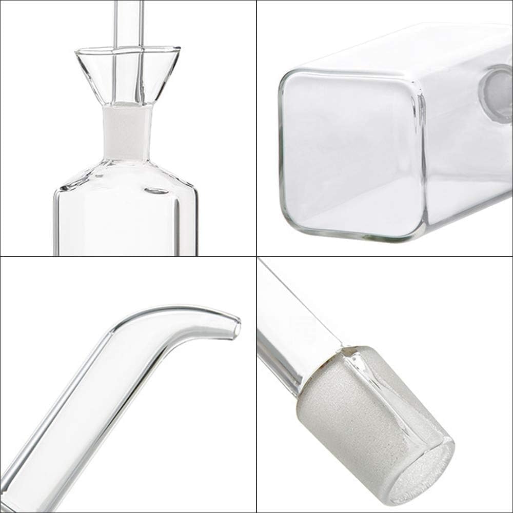Oil Bottle Glass Olive Oil Dispenser Bottle Glass Cooking Oil Vinegar Measuring Dispenser With Spout for Kitchen and BBQ (125ml/4.27oz)
