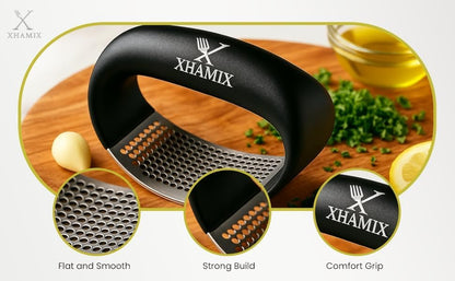 ® Stainless Steel Garlic Press Rocker – Effortless Garlic Crusher & Mincer with Ergonomic Grip | Rust-Proof, Dishwasher Safe Garlic Tool for Home & Kitchen