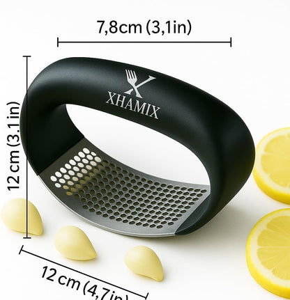 ® Stainless Steel Garlic Press Rocker – Effortless Garlic Crusher & Mincer with Ergonomic Grip | Rust-Proof, Dishwasher Safe Garlic Tool for Home & Kitchen