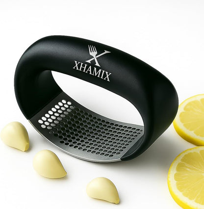 ® Stainless Steel Garlic Press Rocker – Effortless Garlic Crusher & Mincer with Ergonomic Grip | Rust-Proof, Dishwasher Safe Garlic Tool for Home & Kitchen