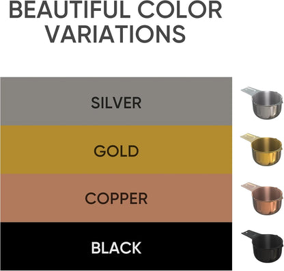 Color Up 2 Cup Measuring Cup, 480ml Stainless Steel Metal, Easy-Pour Spouts, Engraved Markings, Flat Base, Dishwasher Safe, for Dry and Liquid Ingredients