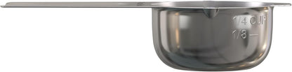 Color Up 2 Cup Measuring Cup, 480ml Stainless Steel Metal, Easy-Pour Spouts, Engraved Markings, Flat Base, Dishwasher Safe, for Dry and Liquid Ingredients