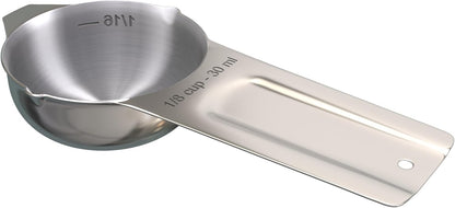 Color Up 2 Cup Measuring Cup, 480ml Stainless Steel Metal, Easy-Pour Spouts, Engraved Markings, Flat Base, Dishwasher Safe, for Dry and Liquid Ingredients
