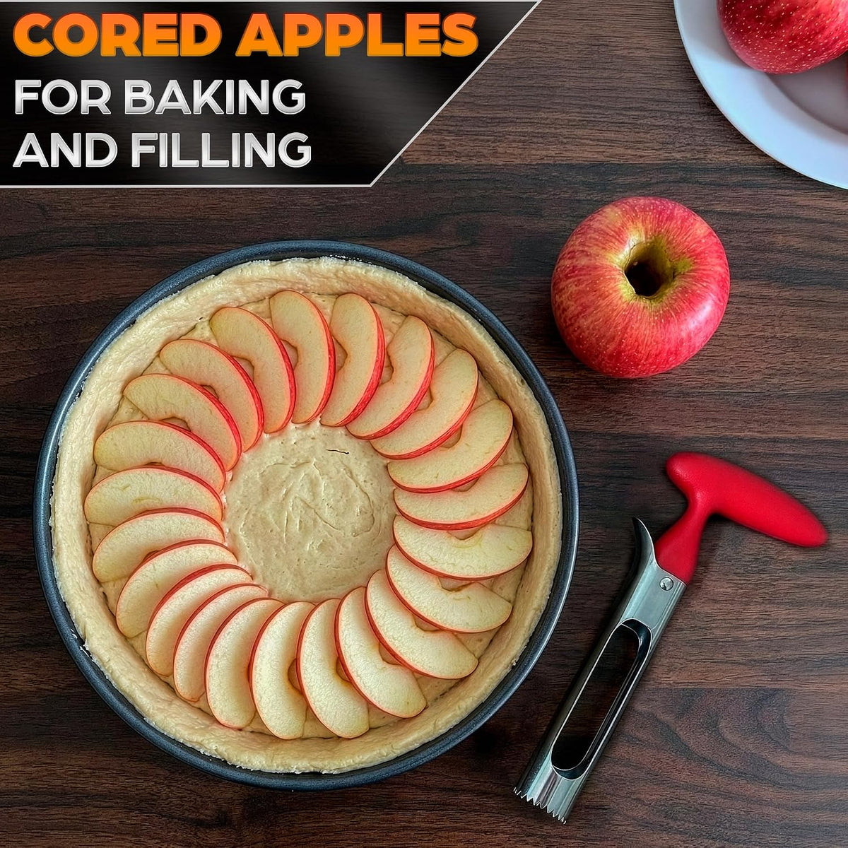 Apple Corer Tool, Stainless Steel Core Remover for Fruit, 7.3 Inches