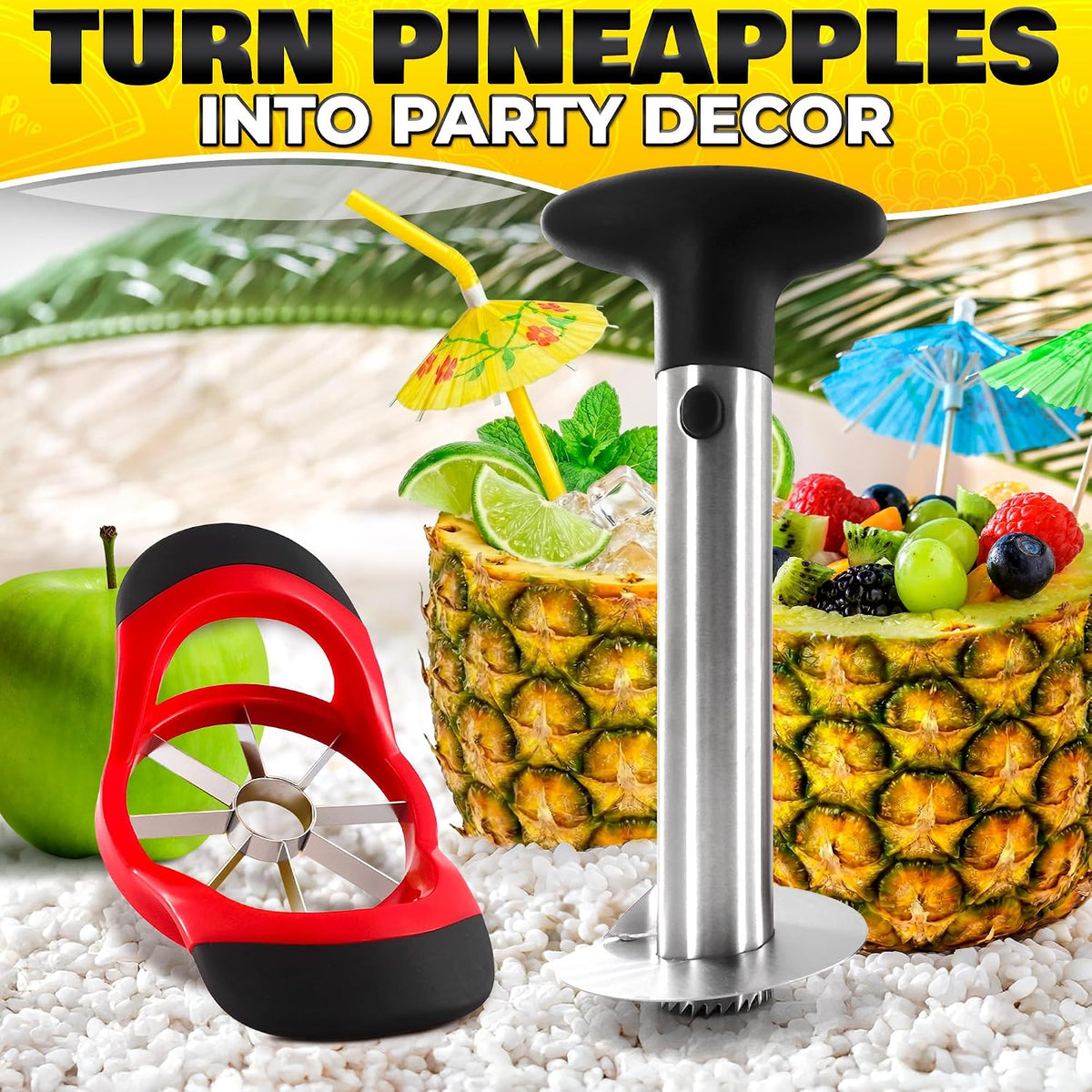 Apple Corer Tool, Stainless Steel Core Remover for Fruit, 7.3 Inches