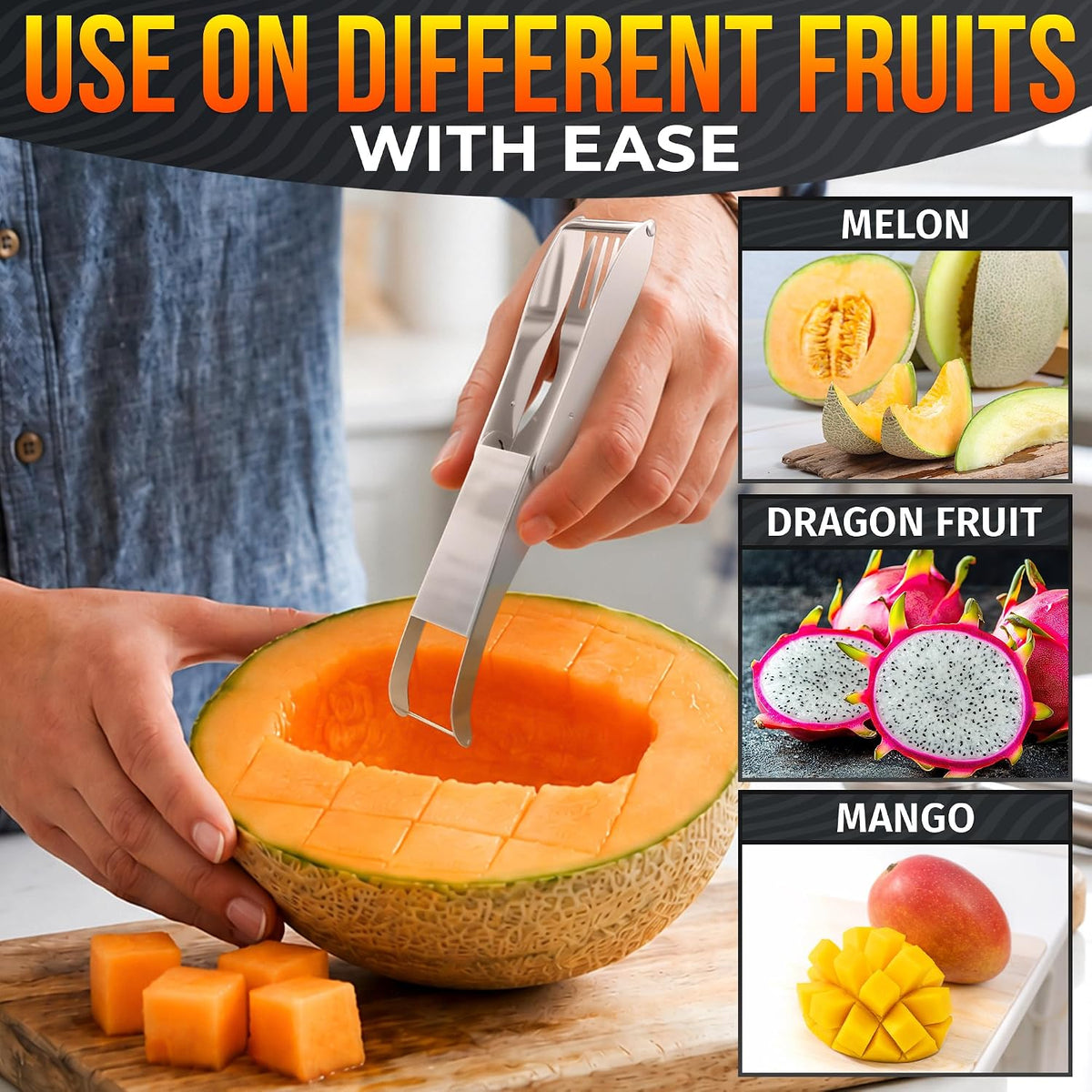 Apple Corer Tool, Stainless Steel Core Remover for Fruit, 7.3 Inches