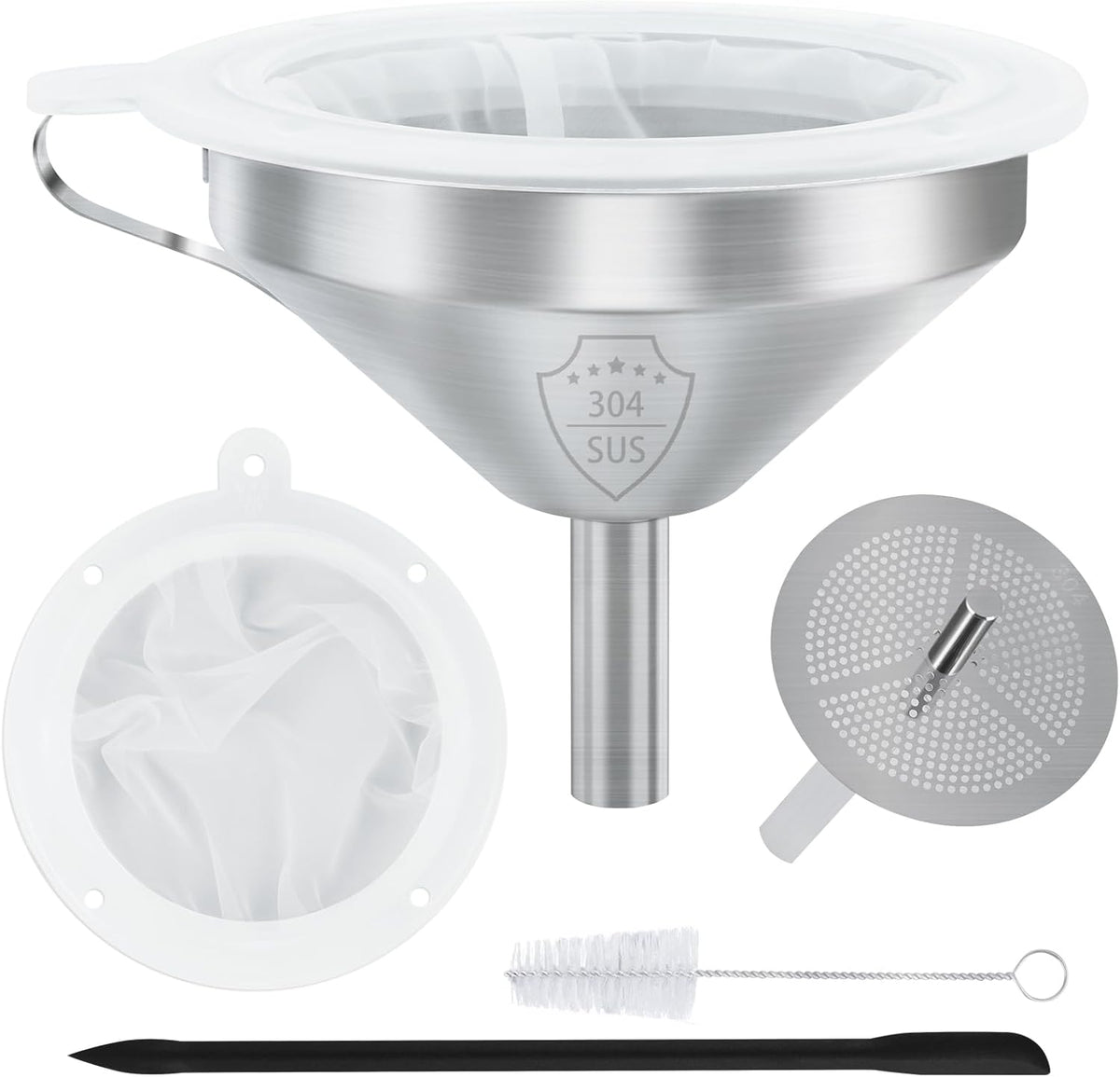 WMKGG 304 Stainless Steel Funnel,Funnels for Kitchen Use Filling Bottles