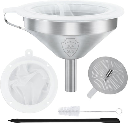 WMKGG 304 Stainless Steel Funnel,Funnels for Kitchen Use Filling Bottles