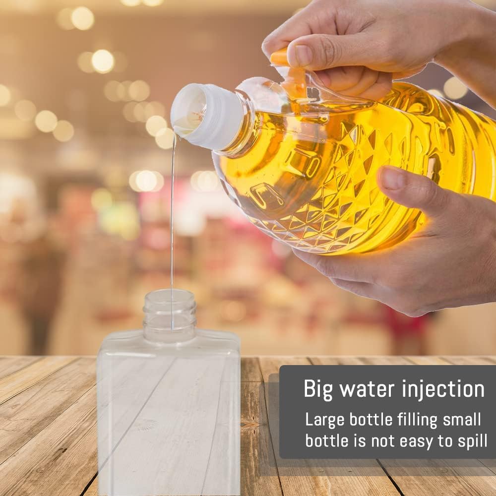 4Pcs Small Oil Dispenser Bottle for Camping, 3.4oz Leak-Proof Squeeze Condiment Bottle with Twist Top Cap, Liquid Condiment Container Dispensing Bottles for Oil Soy Sauce Vinegar