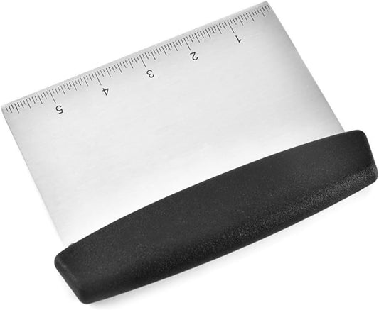 Bench Scraper, Stainless Steel Scraper Food Tool,Dough Scraper and Pastry Cutter With Scale,Food Chopper Baking Supplies Kitchen Gadgets (Black)