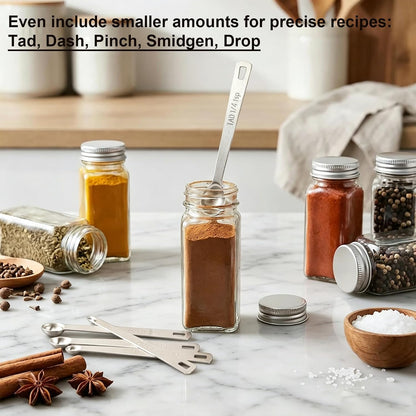 13 Pcs Measuring Spoons Tablespoon Teaspoon, Heavy Duty Metal 430 | 1/8 tsp, 1/4 tsp, 1/2 tsp, 3/4 tsp, 1 tsp, 1/2 tbsp, 2/3 tbsp & 1 tbsp Dry and Liquid Ingredients