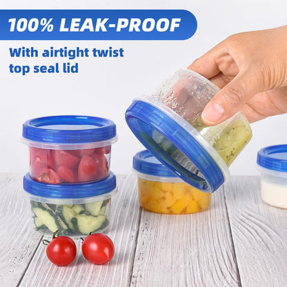 Salad Dressing Containers, [8 Pack*2 oz] Reusable Easy to Open Dressing, Condiment, Sauce, Dip Containers to Go With Leak-Proof Twist Top Lids, Bpa Free, Safe For Microwave, Freezer, Dishwasher