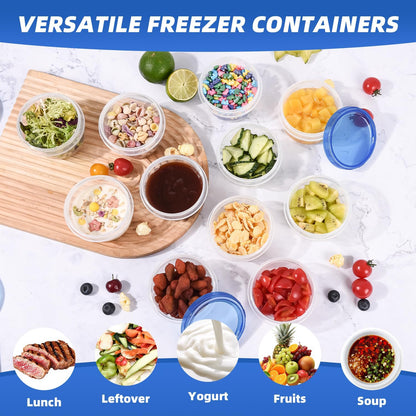 Salad Dressing Containers, [8 Pack*2 oz] Reusable Easy to Open Dressing, Condiment, Sauce, Dip Containers to Go With Leak-Proof Twist Top Lids, Bpa Free, Safe For Microwave, Freezer, Dishwasher