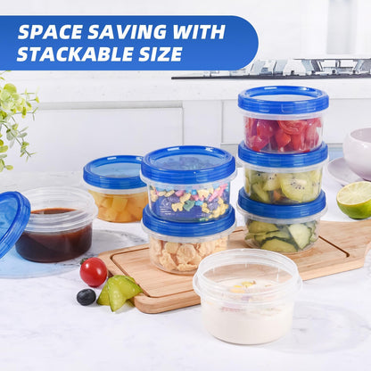 Salad Dressing Containers, [8 Pack*2 oz] Reusable Easy to Open Dressing, Condiment, Sauce, Dip Containers to Go With Leak-Proof Twist Top Lids, Bpa Free, Safe For Microwave, Freezer, Dishwasher