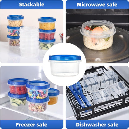 Salad Dressing Containers, [8 Pack*2 oz] Reusable Easy to Open Dressing, Condiment, Sauce, Dip Containers to Go With Leak-Proof Twist Top Lids, Bpa Free, Safe For Microwave, Freezer, Dishwasher