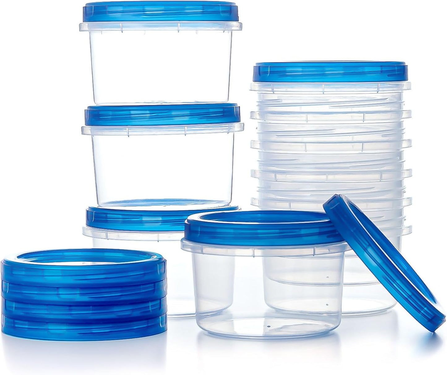 Salad Dressing Containers, [8 Pack*2 oz] Reusable Easy to Open Dressing, Condiment, Sauce, Dip Containers to Go With Leak-Proof Twist Top Lids, Bpa Free, Safe For Microwave, Freezer, Dishwasher