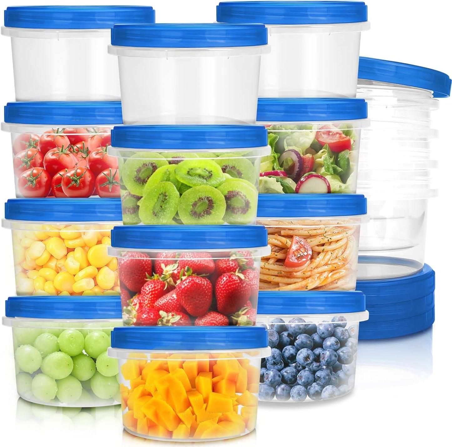 Salad Dressing Containers, [8 Pack*2 oz] Reusable Easy to Open Dressing, Condiment, Sauce, Dip Containers to Go With Leak-Proof Twist Top Lids, Bpa Free, Safe For Microwave, Freezer, Dishwasher