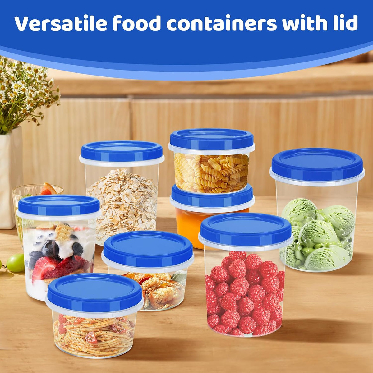 Salad Dressing Containers, [8 Pack*2 oz] Reusable Easy to Open Dressing, Condiment, Sauce, Dip Containers to Go With Leak-Proof Twist Top Lids, Bpa Free, Safe For Microwave, Freezer, Dishwasher