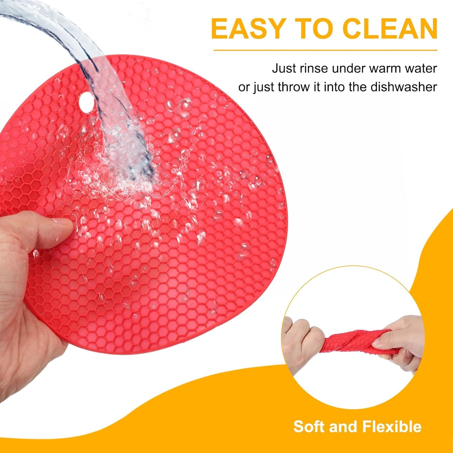 3pcs Silicone Jar Opener Pads, 17.5cm/7" Texture Can Opener Multipurpose Round Bottle Lid Opener Non-Slip Coasters for Weak Hands Seniors Children, Orange, Blue, Gray