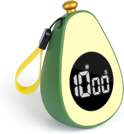 Avocado Digital Countdown Timer, Adjustable Volume Cute Kitchen Timer | Cooking And Baking Timer, One-Button Design, 99-Minute, Use AAA Battery, Portable Digital Timer, Home Kitchen Tool