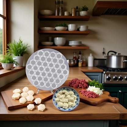 Silver Ravioli Dumpling Mold, 37 Holes Metal Ravioli Maker, Russian Pelmeni Maker, Pelmeni Meat Dumplings Maker, Handmade Dumpling Cutter Tools,Kitchen Utensils and Gadgets