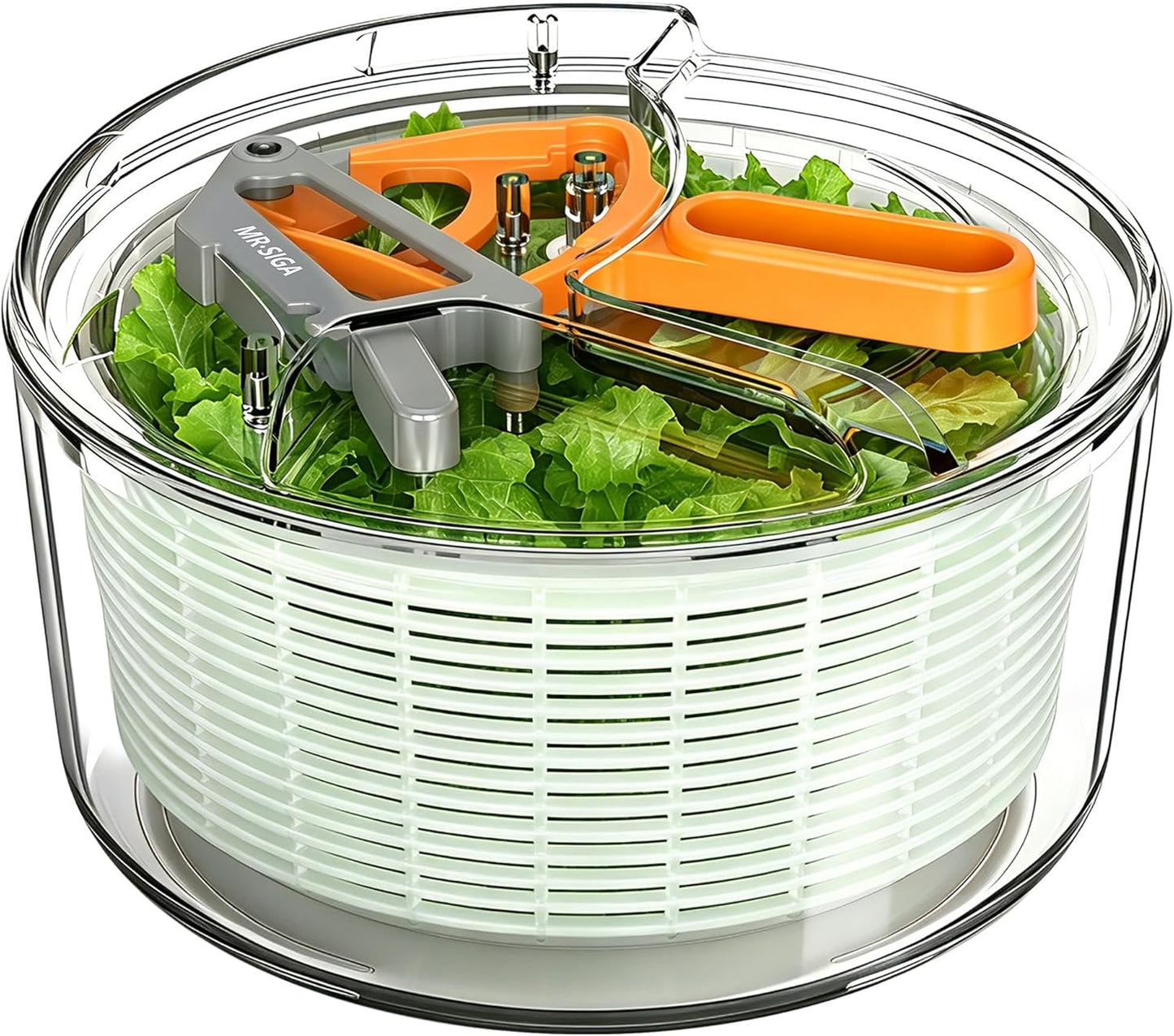 Large Salad Spinner Dryer, Vegetable Lettuce Spinner | Large 6.87 quart capacity, salad spinner and dryer for washing and spinning, ideal for draining greens, fruits, veggies
