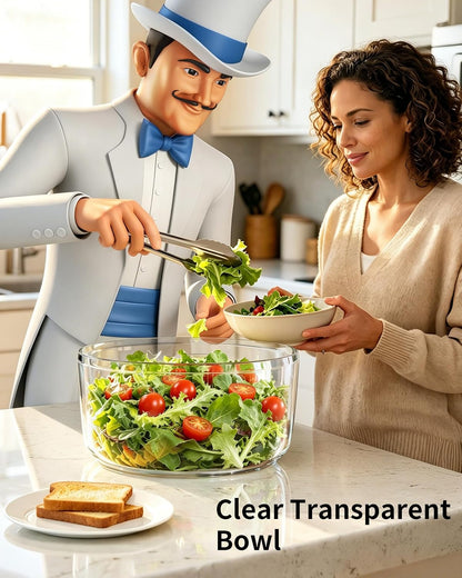 Large Salad Spinner Dryer, Vegetable Lettuce Spinner | Large 6.87 quart capacity, salad spinner and dryer for washing and spinning, ideal for draining greens, fruits, veggies
