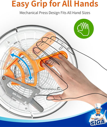 Large Salad Spinner Dryer, Vegetable Lettuce Spinner | Large 6.87 quart capacity, salad spinner and dryer for washing and spinning, ideal for draining greens, fruits, veggies