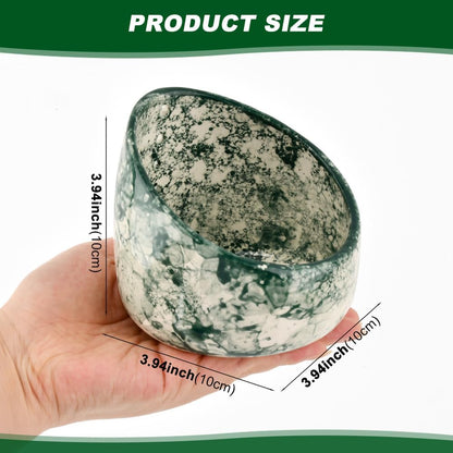Upgrade Pottery Herb Stripper Bowl - Handmade Ceramic Peeling Cup with Round Holes, Efficient Leaf Removal Tool for Kale, Cilantro, Thyme, Parsley, Kitchen Gadget(Green)