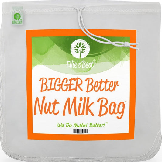 Pro Quality Nut Milk Bag – Big XL Commercial Food Grade – Strong Durable Reusable Almond Milk Straining Bags & All Purpose Fine Mesh Nylon Cheesecloth Strainer– Juicing-Cheese–Recipes & Vids
