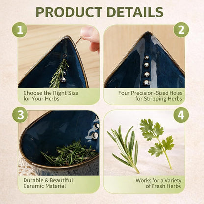 Herb Stripper Bowl, Kitchen Herbs Leaf Stripping Tool, Multi-Size Holes, for Fast Leaf Removal, Kitchen Gadget for Kale, Thyme, Basil, Rosemary