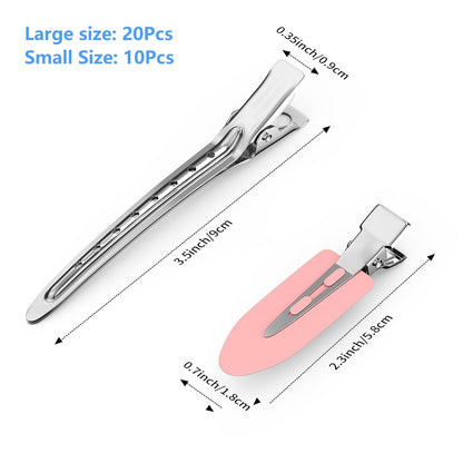Metal Alligator Hair Clips for Women，Duck Billed Hair Pins 52pcs, Silver Professional Styling Hair Clips for Long Hair Cutting & Needle Rolling& Give Gift