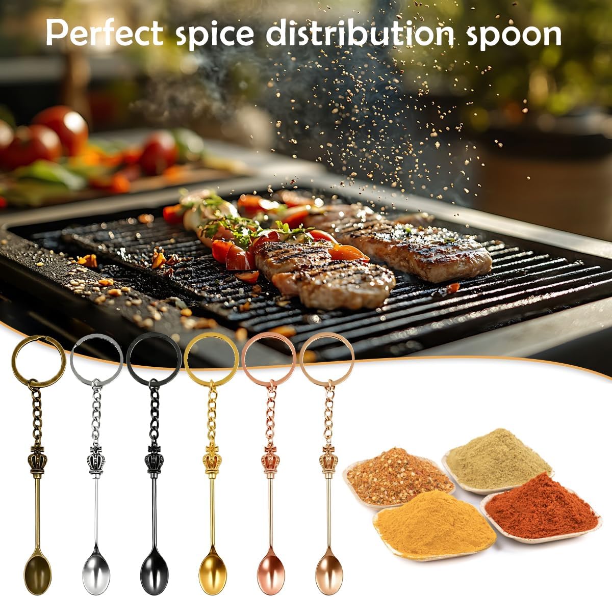 6 Pack Mini Spoons Set, Metal Tiny Spoons, Small Measuring Tools Spoon