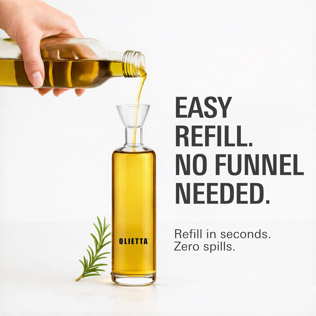 Olive Oil Dispenser Bottle 17 fl oz - Borosilicate Glass Non-Drip Pourer