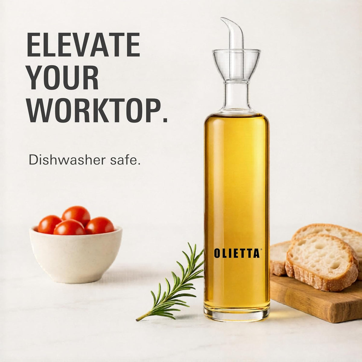 Olive Oil Dispenser Bottle 17 fl oz - Borosilicate Glass Non-Drip Pourer