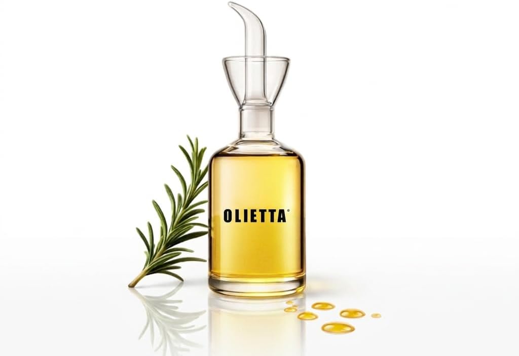 Olive Oil Dispenser Bottle 17 fl oz - Borosilicate Glass Non-Drip Pourer