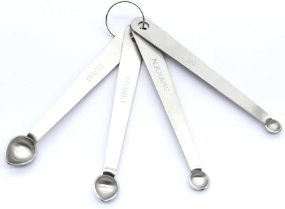 9 Pcs/Set Measuring Spoons Set, Stainless Steel Tablespoons | 1/16 tsp, 1/8 tsp, 1/4 tsp, 1/3 tsp, 1/2 tsp, 3/4 tsp, 1 tsp, 1/2 tbsp, 1 tbsp, For Measuring Ingredients
