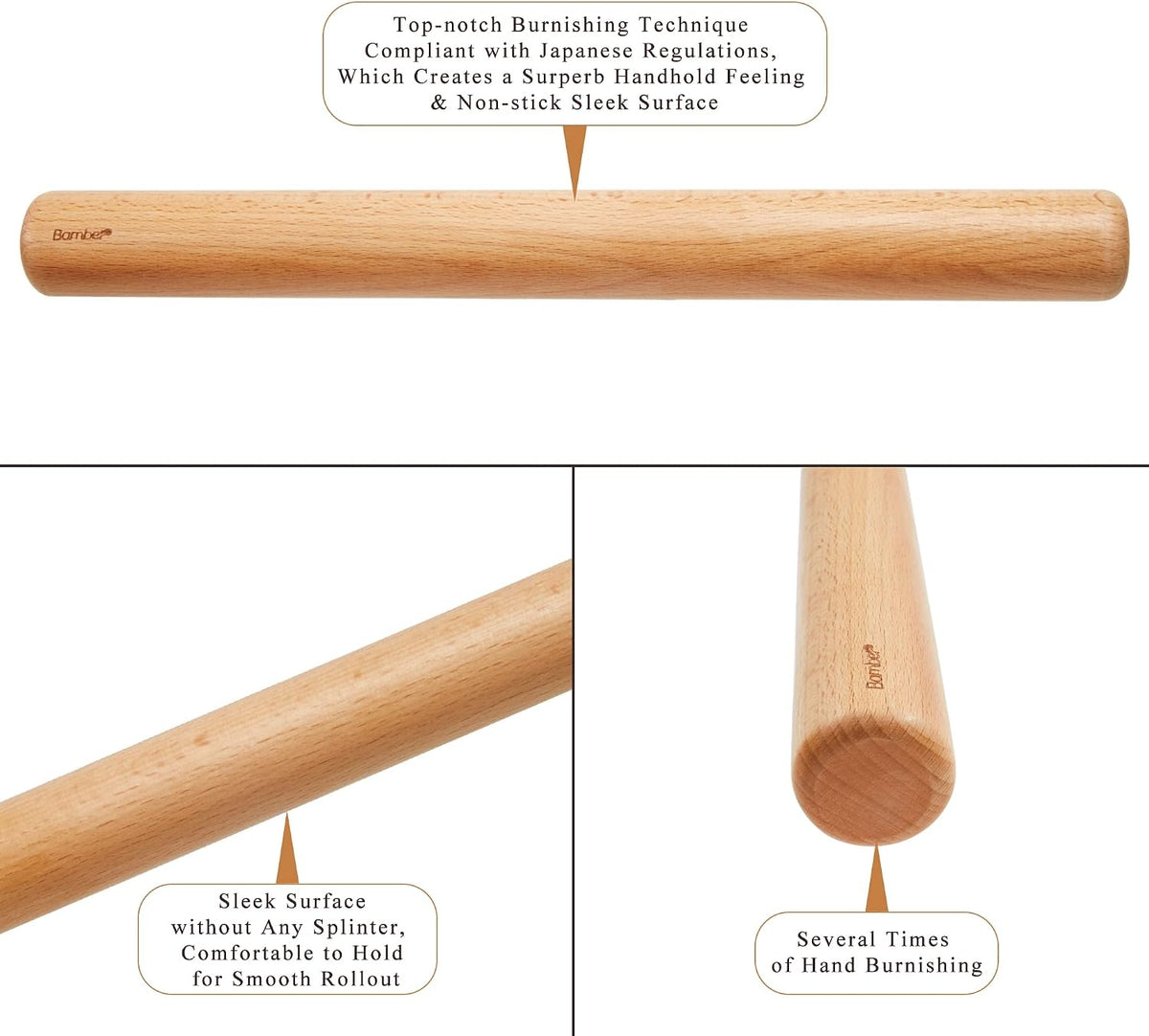 Mini Wood Rolling Pin for Baking Small Wooden Rolling Dowel Stick Dough Roller for Kids, 11'' by 1.2''