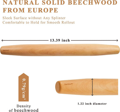 Mini Wood Rolling Pin for Baking Small Wooden Rolling Dowel Stick Dough Roller for Kids, 11'' by 1.2''