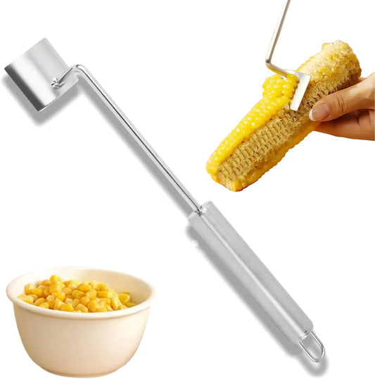 Corn Huskers with Hanging Rings, Corn Cob De-kerneling Tools, Manual Stainless Steel Corn Scoops, Ideal for Quickly Removing Corn Kernels in Home Kitchens