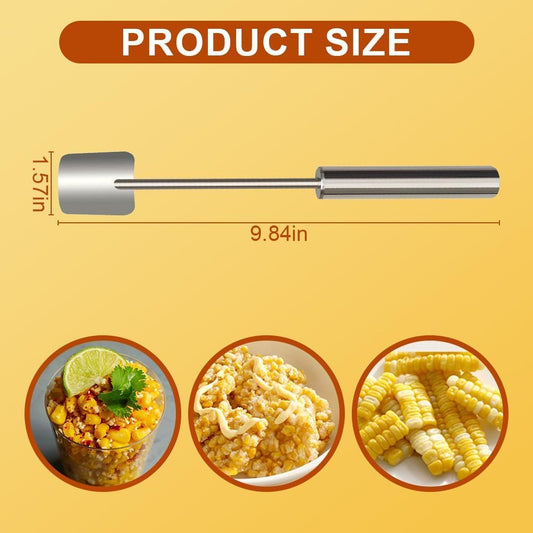 Corn Huskers with Hanging Rings, Corn Cob De-kerneling Tools, Manual Stainless Steel Corn Scoops, Ideal for Quickly Removing Corn Kernels in Home Kitchens