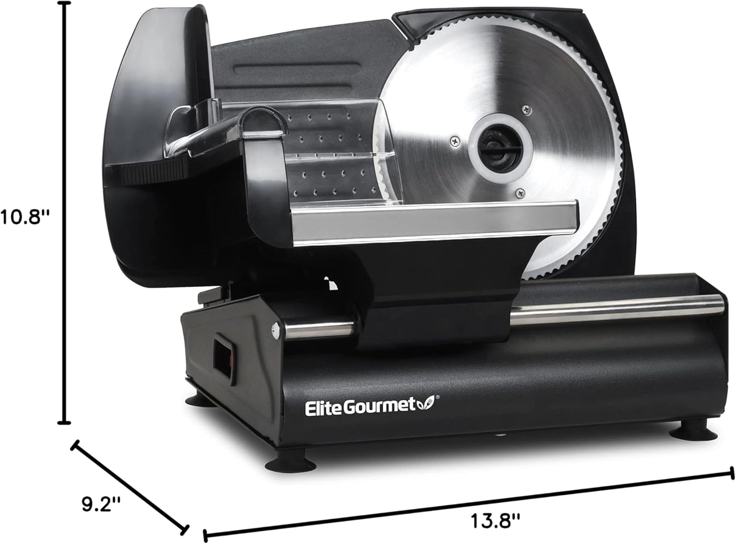 EMT-625B Deli Meat Slicer, Adjustable Thickness, 7.5" Black | Removable stainless steel blade slices cold cuts, hard cheese, vegetables & bread - ultimate precision slicing