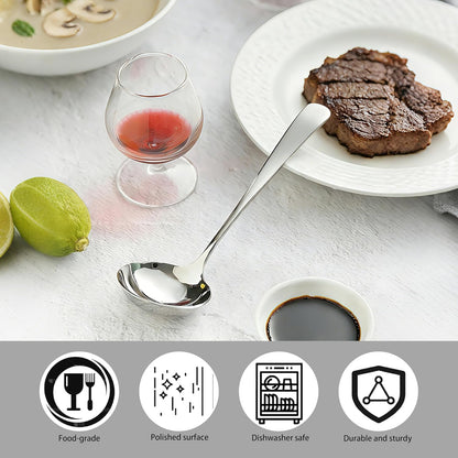 Small Ladle for Serving, 7.8 Inch 18/10 Stainless Steel Mini Gravy Ladle for Soup, Sauce and Gravy, Sturdy and Anti-corrosion, Dishwasher Safe