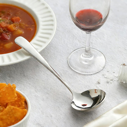 Small Ladle for Serving, 7.8 Inch 18/10 Stainless Steel Mini Gravy Ladle for Soup, Sauce and Gravy, Sturdy and Anti-corrosion, Dishwasher Safe